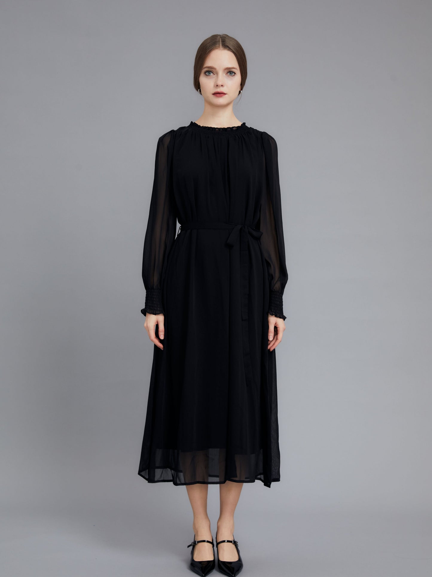 Long Sleeve Chiffon Dress