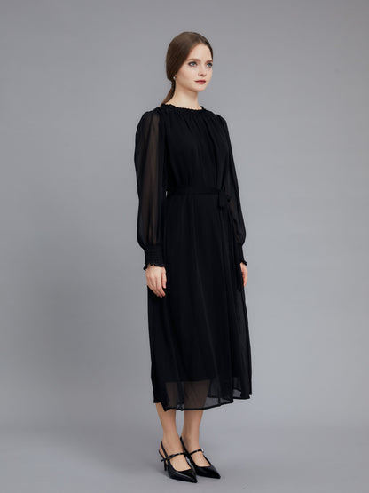 Long Sleeve Chiffon Dress