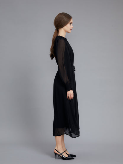 Long Sleeve Chiffon Dress