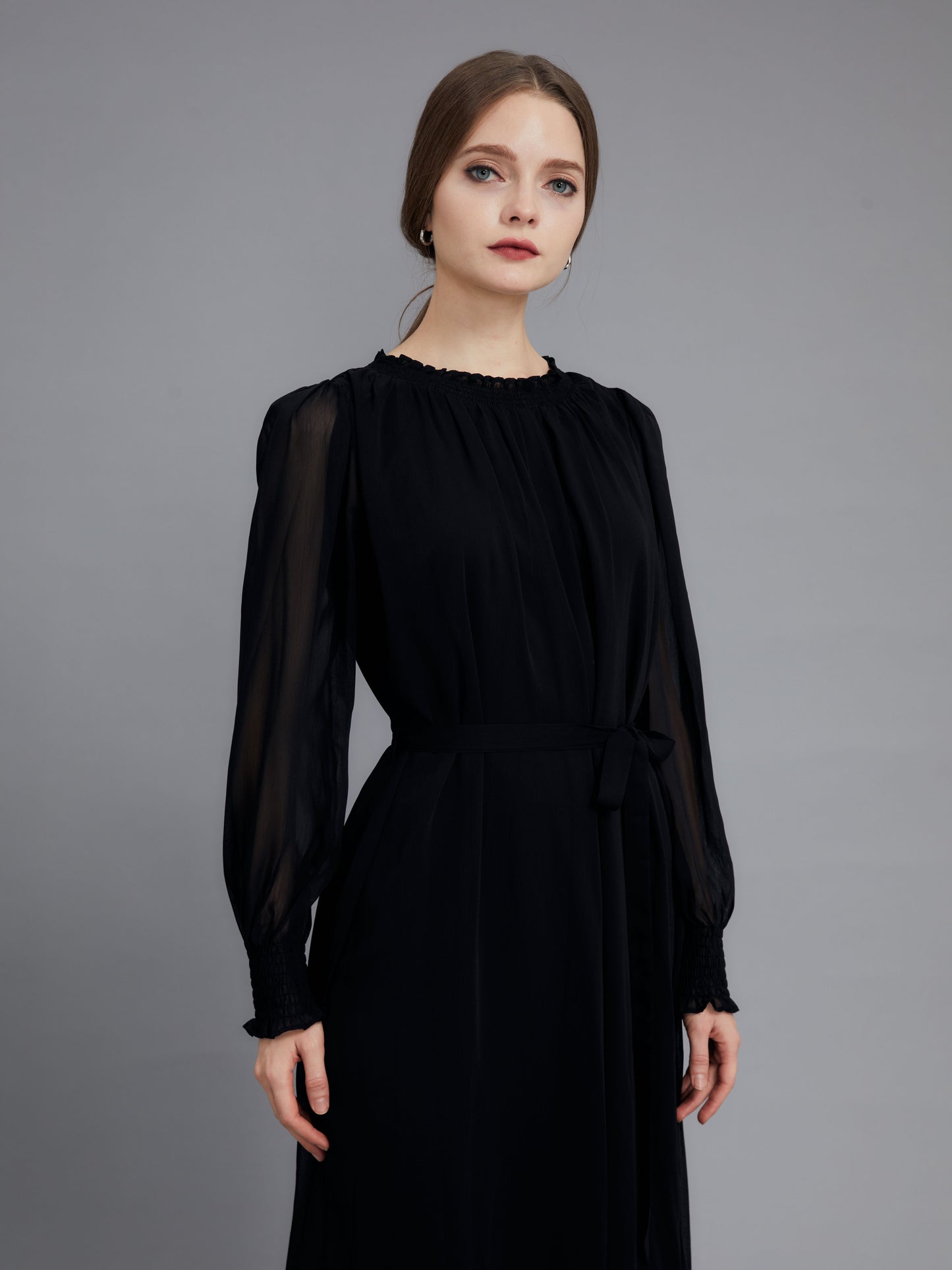 Long Sleeve Chiffon Dress