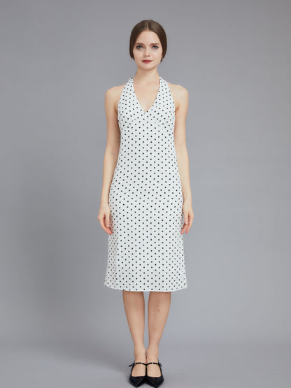 Neckless Backless Polka Dot Dress