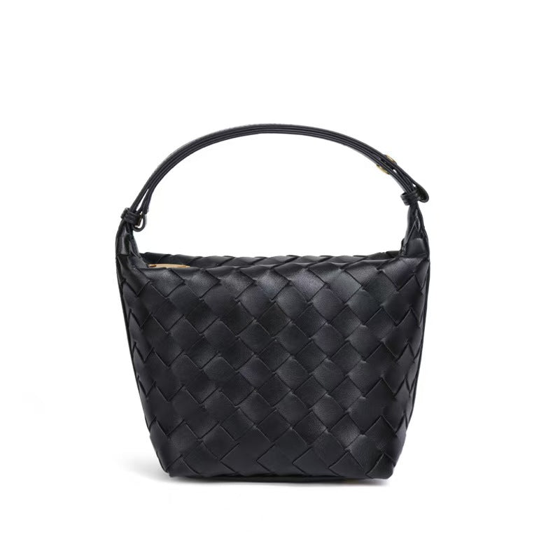 Vintage Boxy Woven Leather Handbag