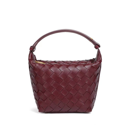 Vintage Boxy Woven Leather Handbag