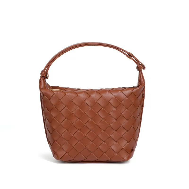 Vintage Boxy Woven Leather Handbag