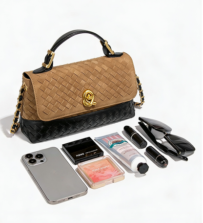 Aurelia Duo-Weave Suede Luxe Bag