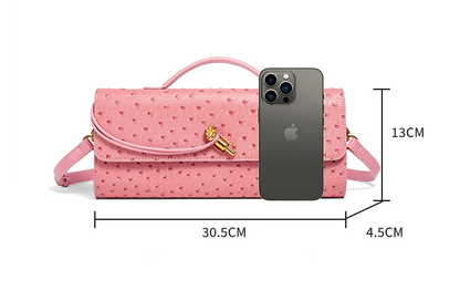 Aurelia Ostrich-Texture Luxe Clutch