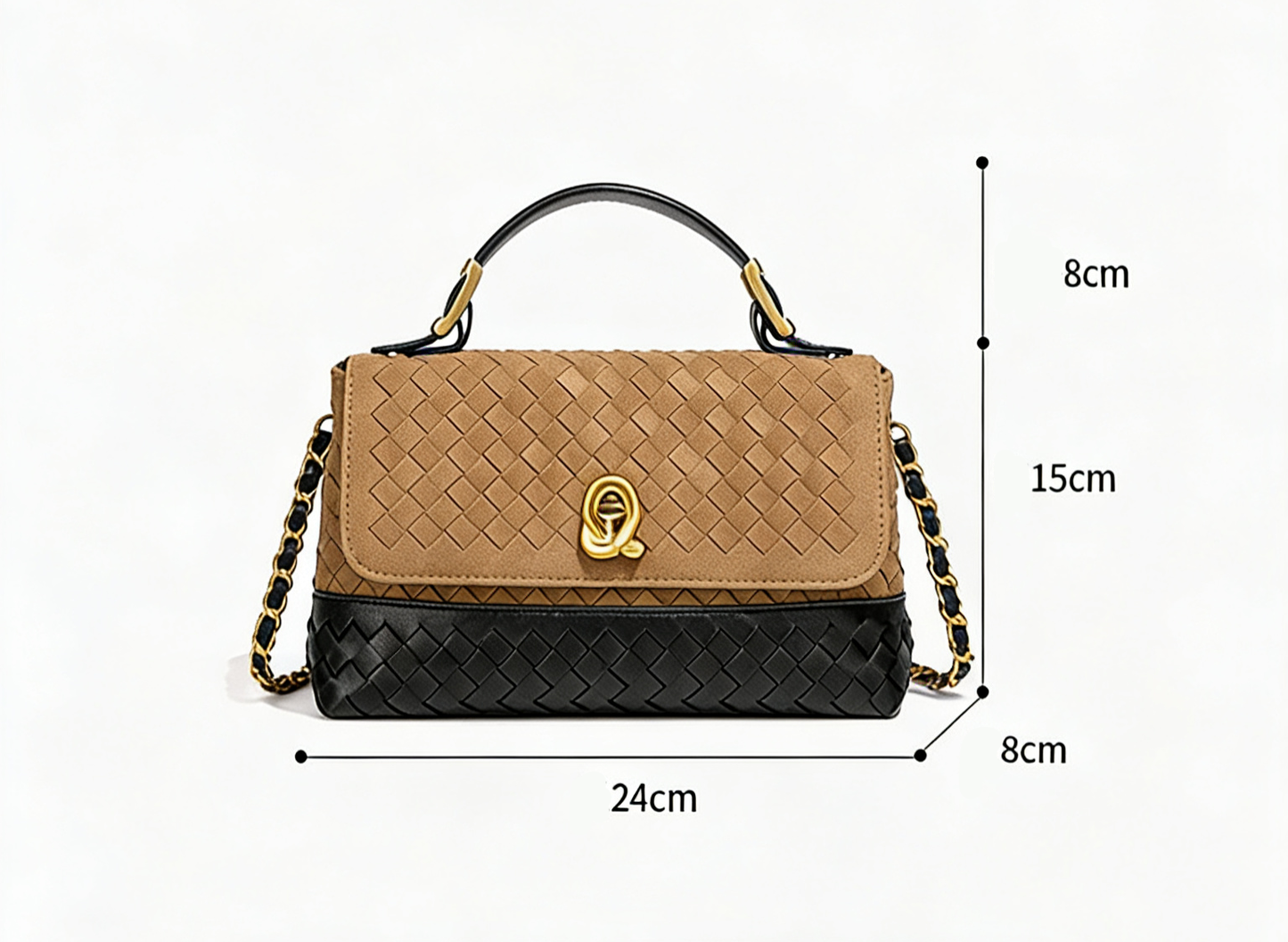 Aurelia Duo-Weave Suede Luxe Bag