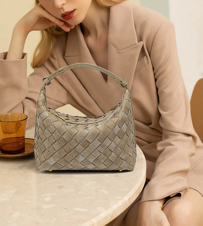 Valencia Suede Weave Shoulder Bag