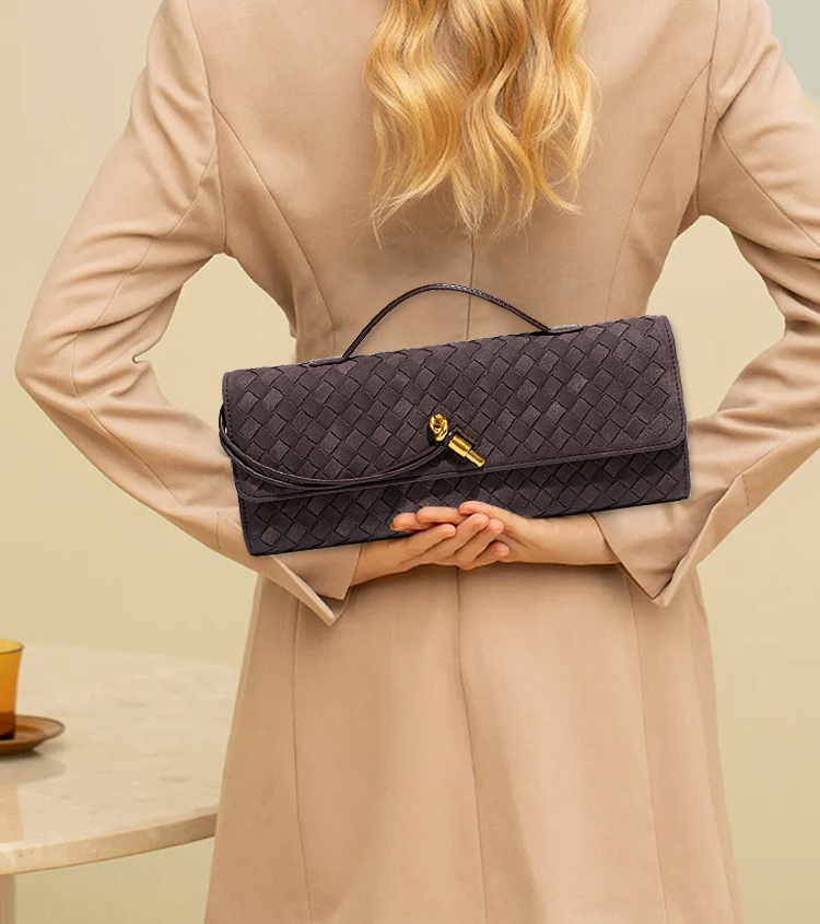 Celestia Suede Weave Evening Clutch