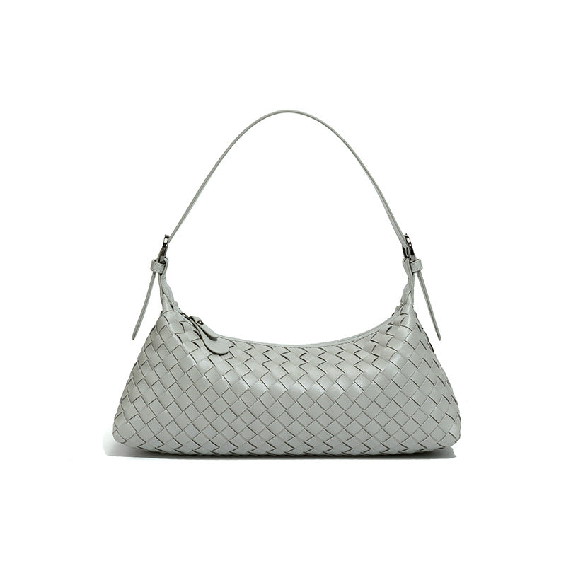 Luxe Woven Leather Shoulder Bag