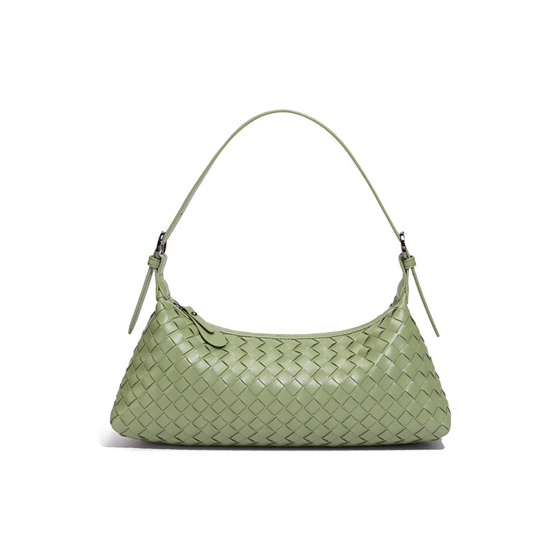 Luxe Woven Leather Shoulder Bag