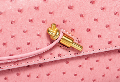 Aurelia Ostrich-Texture Luxe Clutch