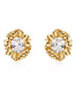 Irregularly Wrapped Zirconia Stud Earrings