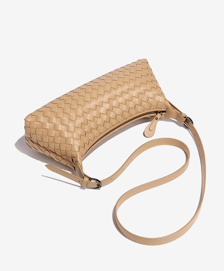 Luxe Woven Leather Shoulder Bag