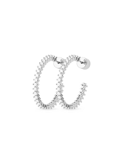 Full Diamond C-shaped Earrings