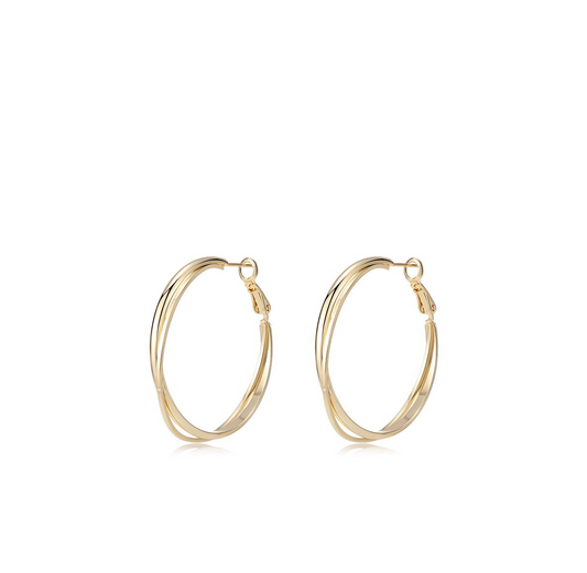 Double Large Hoop Earrings