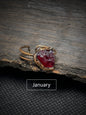 January (Red Crystal) Ring