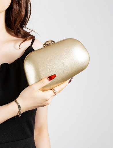 Elysian Sculpted Metallic Clutch