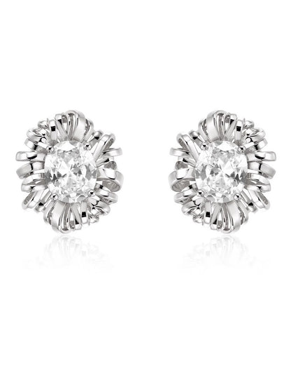 Irregularly Wrapped Zirconia Stud Earrings