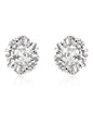 Irregularly Wrapped Zirconia Stud Earrings