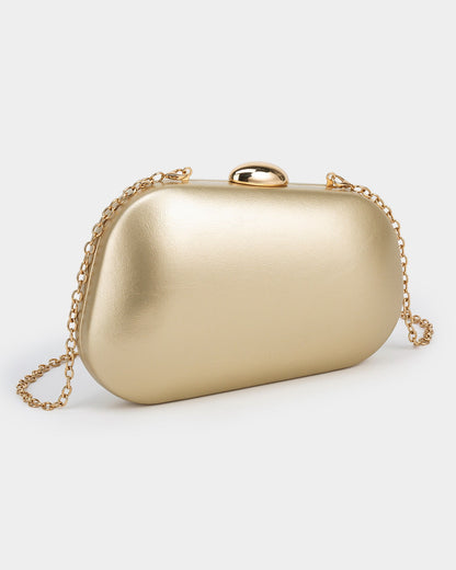 Elysian Sculpted Metallic Clutch