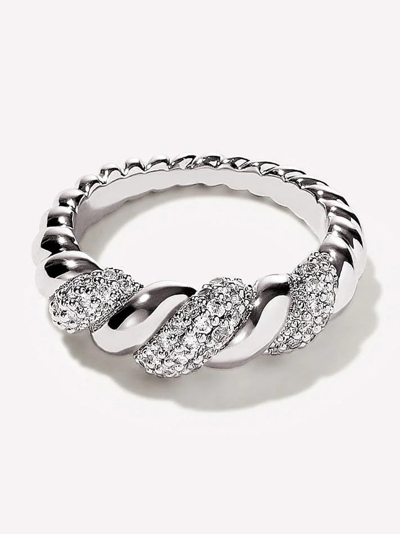 Rope Ring with Diamonds