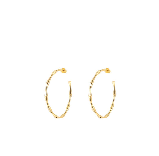 Bamboo Large Circle Hoop Earrings