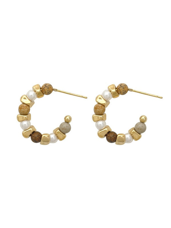 Natural Stone Beaded Earrings