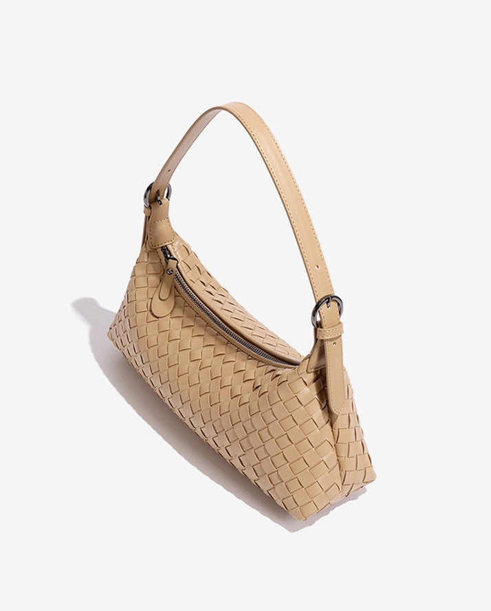 Luxe Woven Leather Shoulder Bag