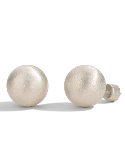 Vintage Brushed Ball Stud Earrings