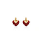 Autumn and Winter Enamel Heart Stud Earrings