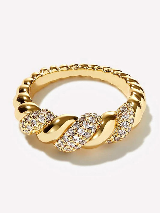 Rope Ring with Diamonds