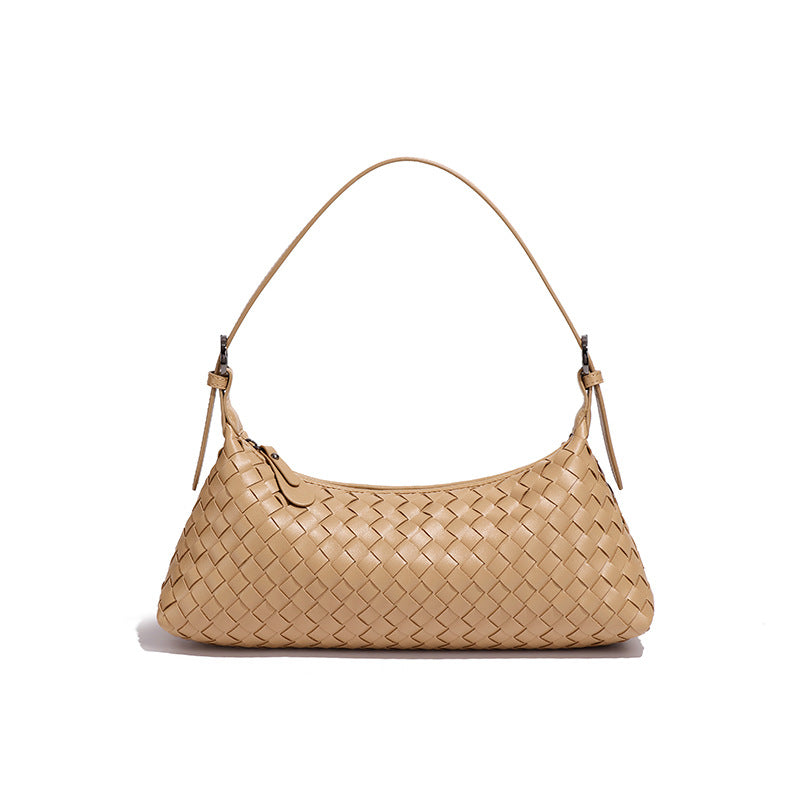 Luxe Woven Leather Shoulder Bag