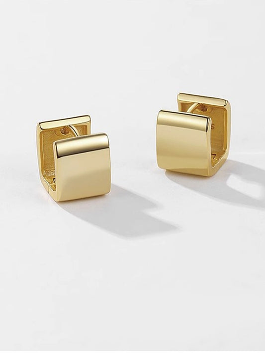 Geometric Square Compact Earrings