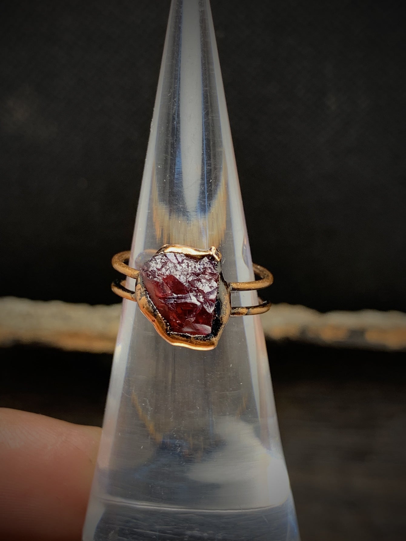 January (Red Crystal) Ring