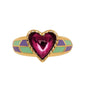 French Vintage Purple Eye Heart Ring