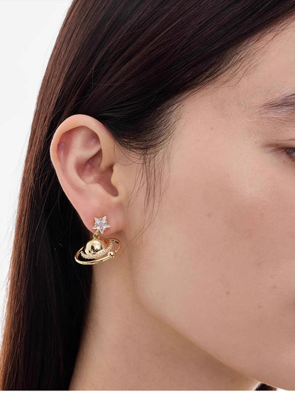 Planet Saturn Earrings