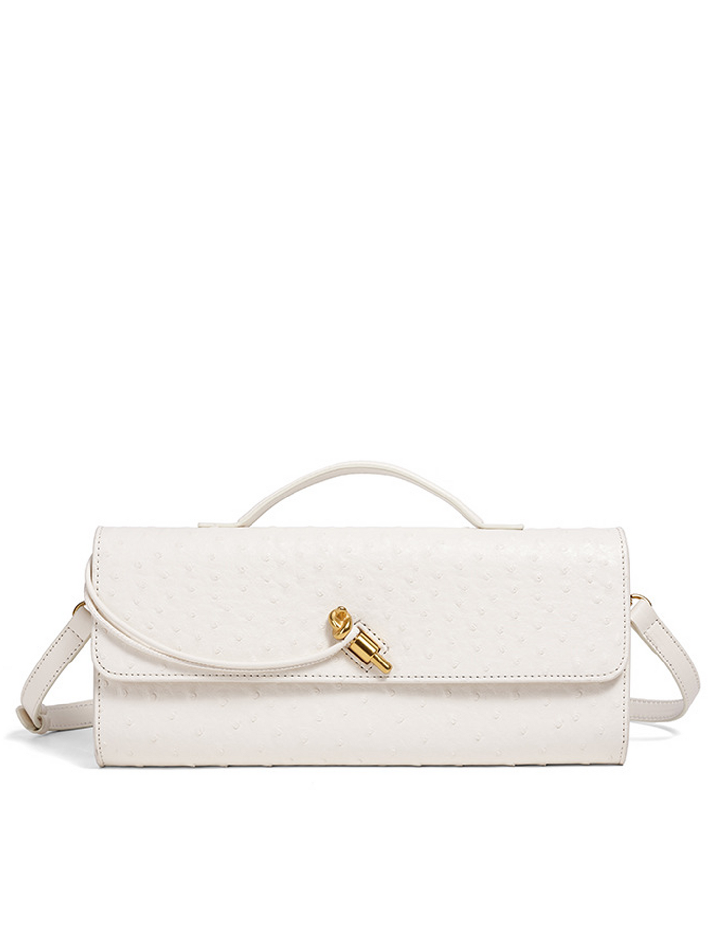 Aurelia Ostrich-Texture Luxe Clutch