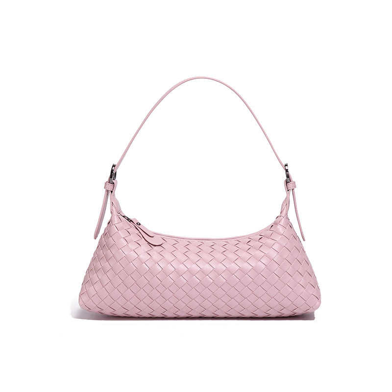 Luxe Woven Leather Shoulder Bag