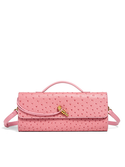 Aurelia Ostrich-Texture Luxe Clutch