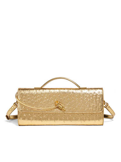 Aurelia Ostrich-Texture Luxe Clutch