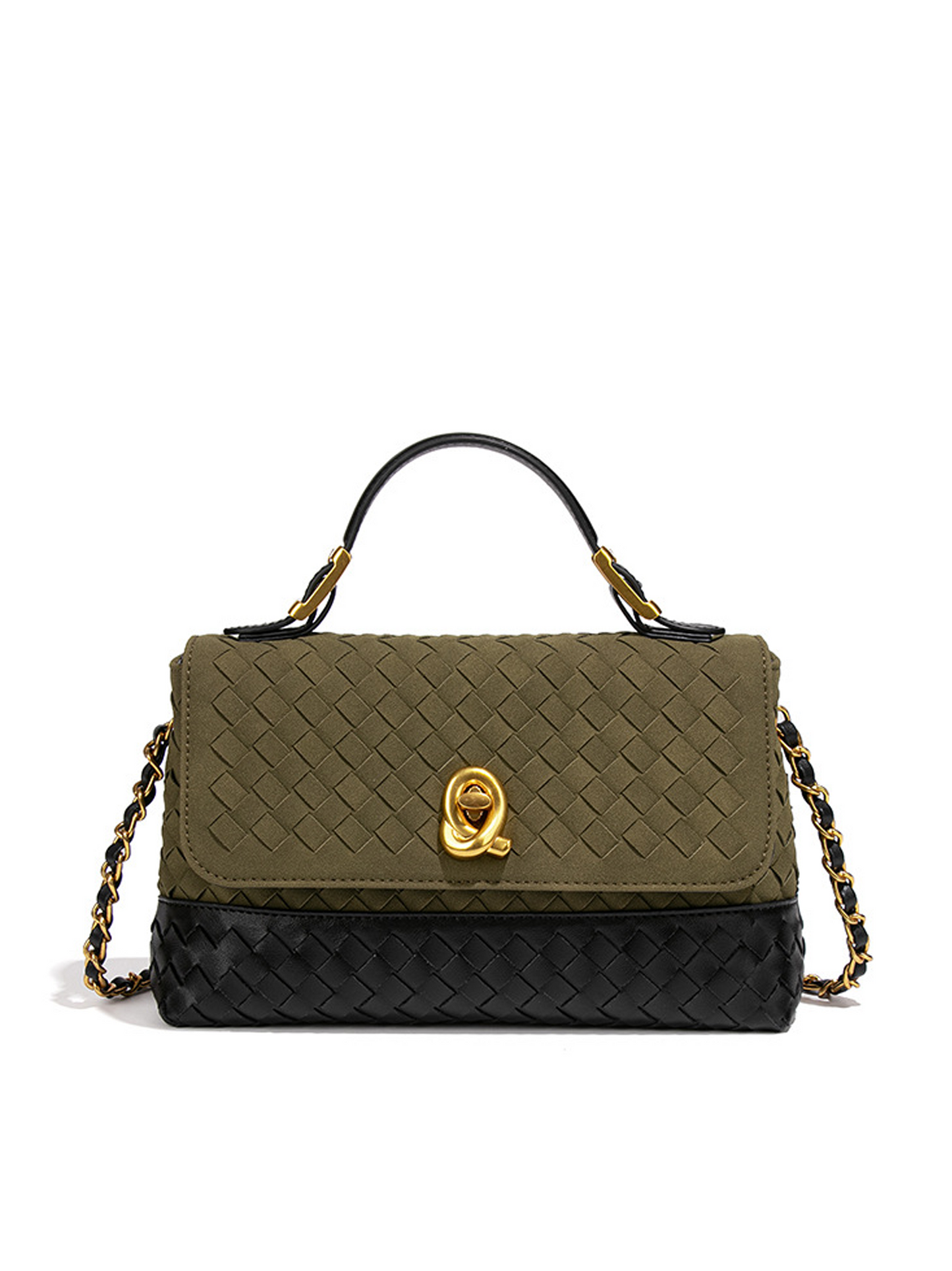 Aurelia Duo-Weave Suede Luxe Bag