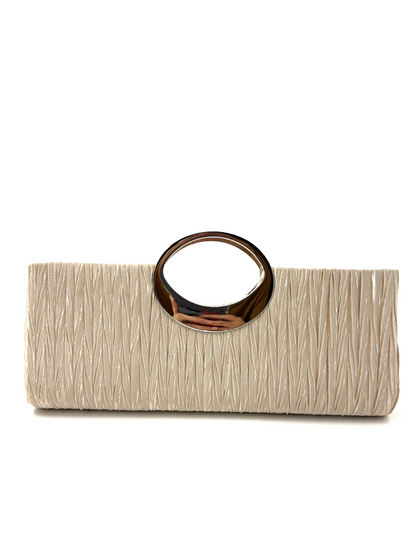 Seraphine Champagne Pleated Clutch