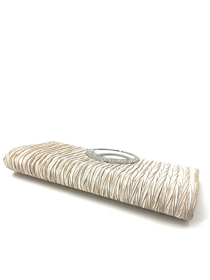 Seraphine Champagne Pleated Clutch