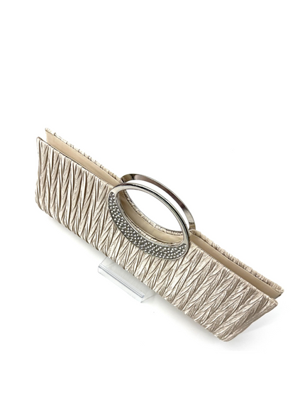 Seraphine Champagne Pleated Clutch