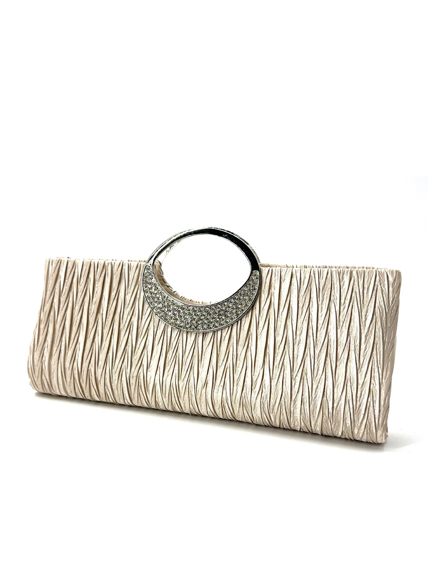 Seraphine Champagne Pleated Clutch