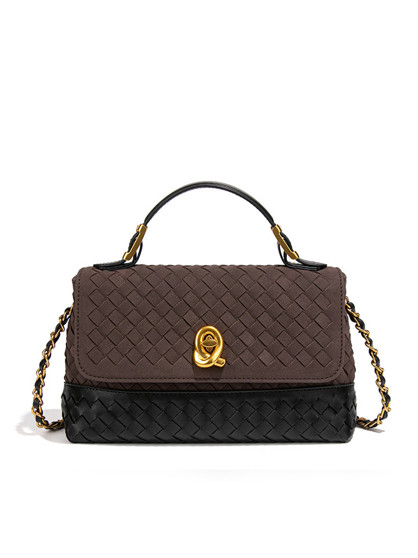 Aurelia Duo-Weave Suede Luxe Bag